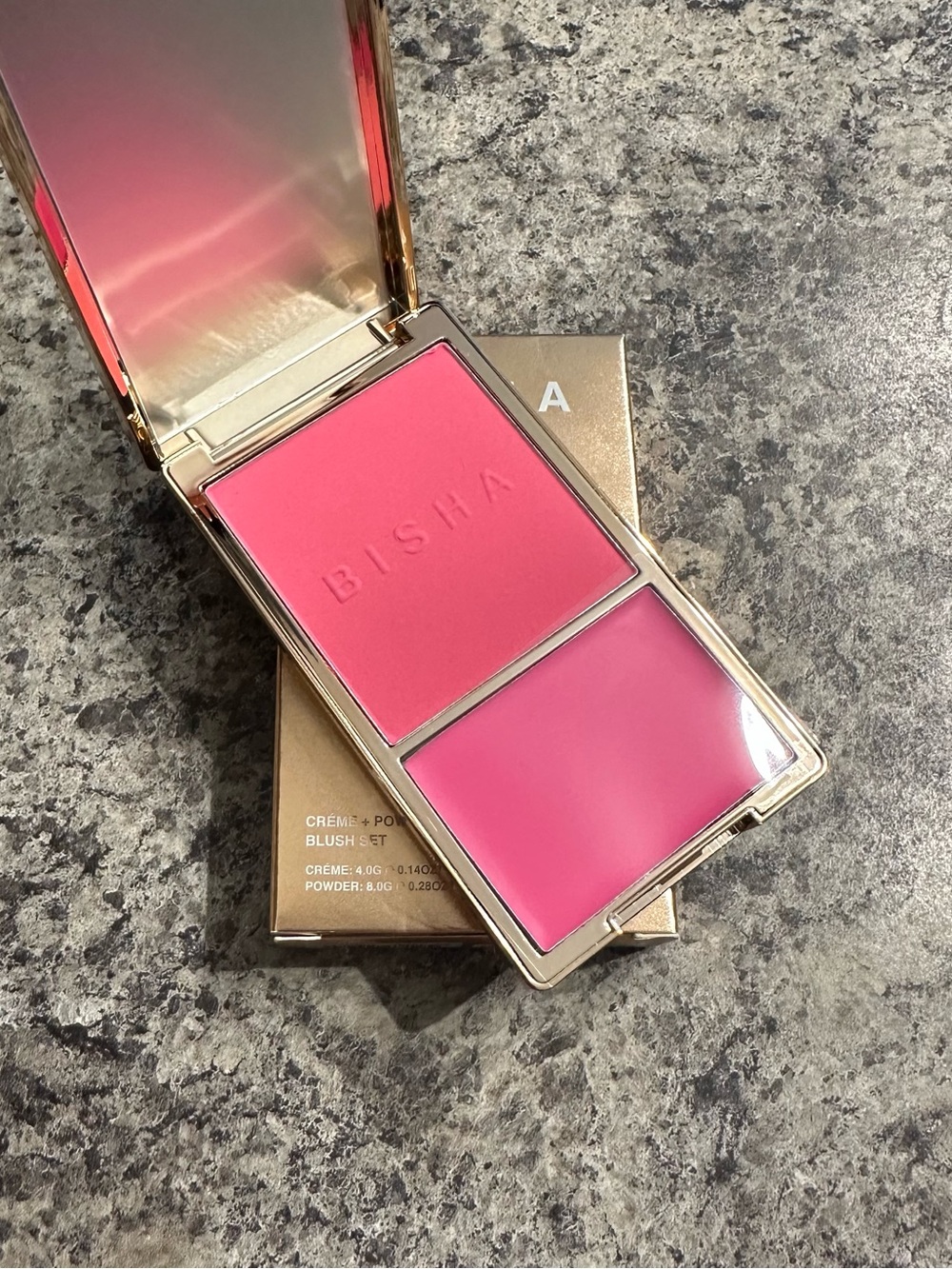 NIB Bisha Essential Blush Duo in Dubai Pink Crème & Powder Blush Set X 2028